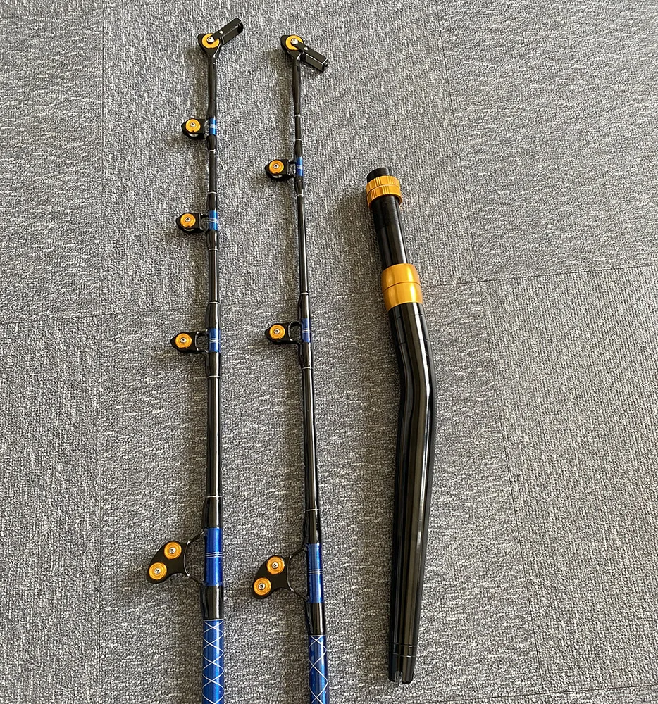 130lb-210lbトローリングロッド回転チップ曲げバット高速グラスボート