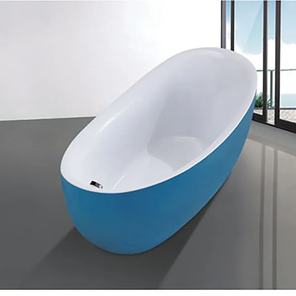 Factory WholesaleFreestanding Acrylic Bathtub For Dealer cUPC Freestanding Acrylic Bathtub ODM Blue Customized bathtub
