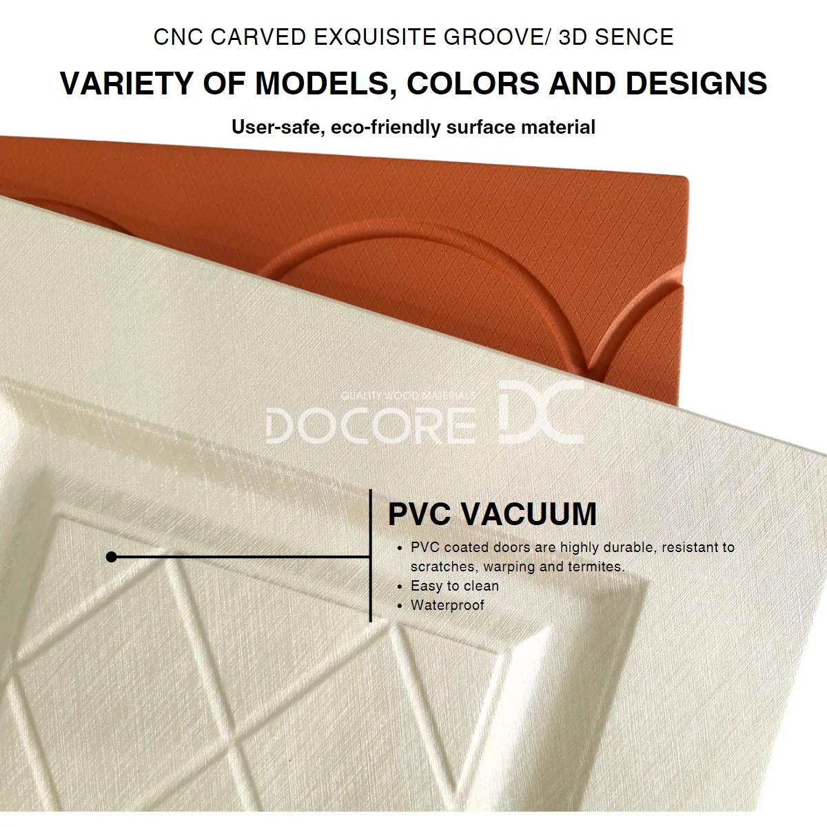 Pvc Door Vacuum Mdf Carb P2 18mm Waterproof Pvc Door Manufacturer