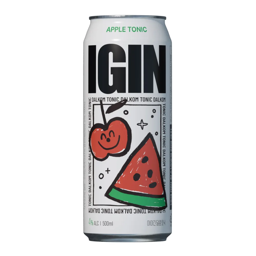 IGIN Alcoholic Drink Apple Tonic 500ml - Sweet Fruity Cocktail for