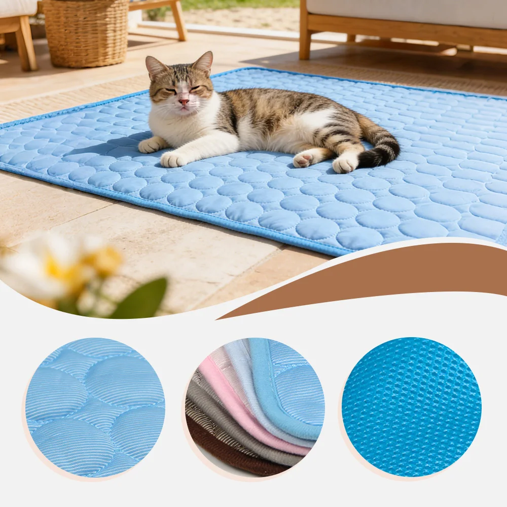 Wholesale Washable Ice Silk Mat Self Cooling Sleeping Kennel Pad Pet R - product detail 2
