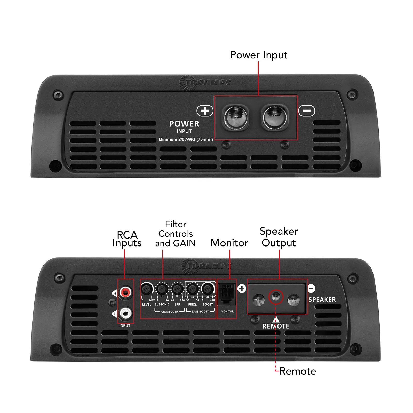 Amplificatore Auto Taramps 8000 Watt 1 Ohm - Potenza Elevata Per Audio Veicoli