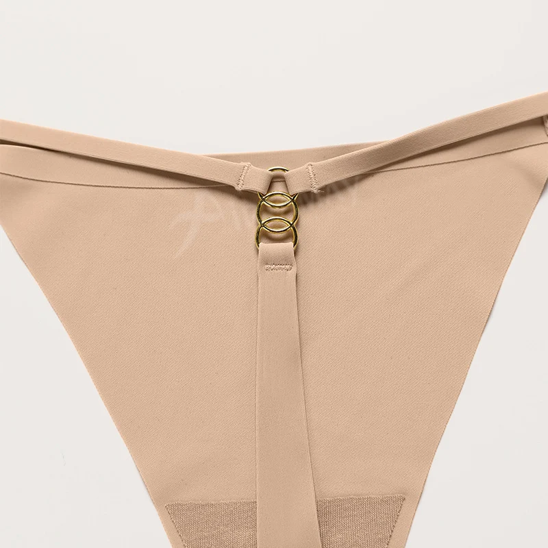 Airtamay Custom Logo Strip G-string T-Back Slip Women Intimate Clcinha Fio Dental Invisible Underwear Seamless Thongs