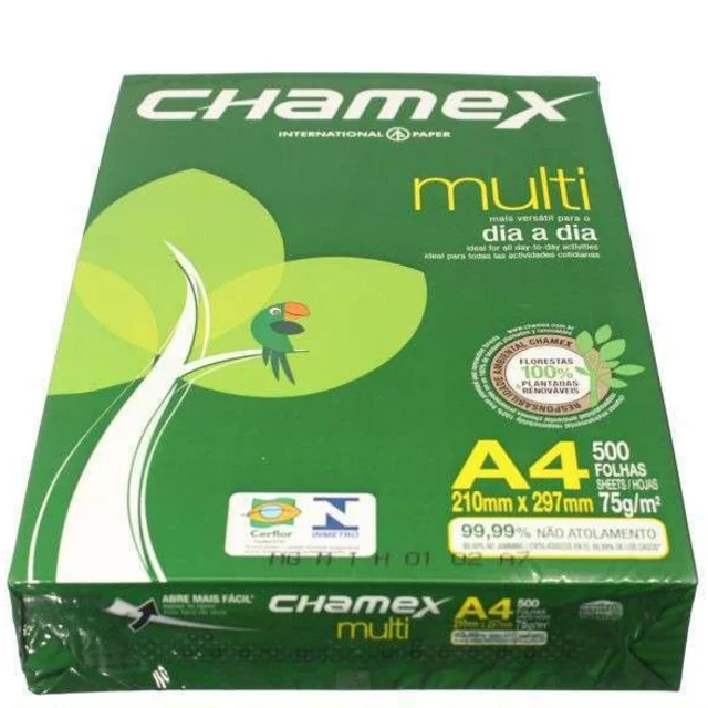 High Quality Chamex Manufacturers OEM 70GSM 75GSM 80GSM 100% Pulp A4 Paper Copier 500 Sheets/Ream - 5 Reams/Box A4 Copy Paper