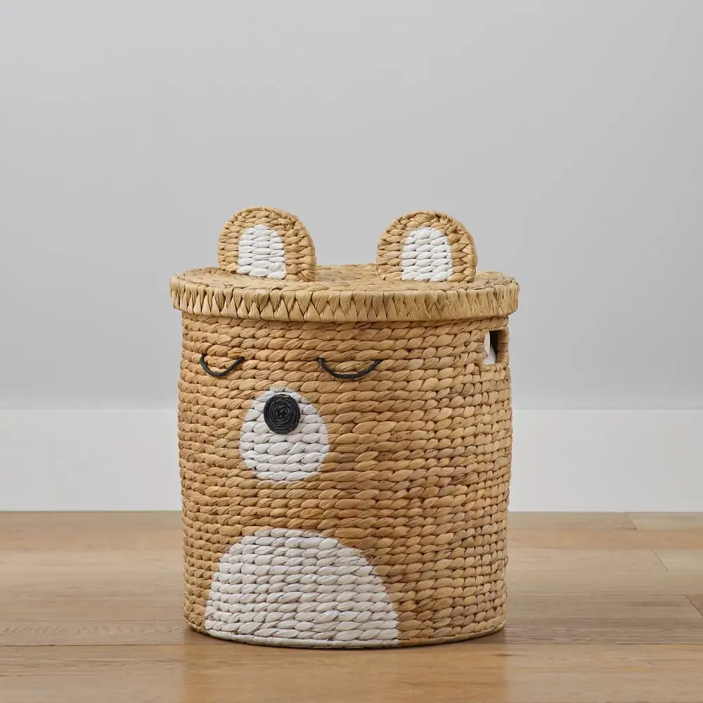 Handwoven Wicker Animal Shaped Baskets Water Hyacinth Lovely Kids