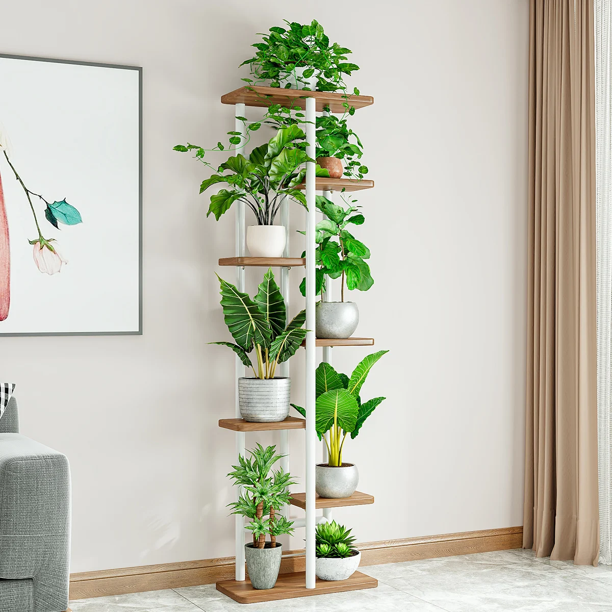 Wholesale Artificial Metal Flower Display Racks  Multilayer Wedding Flower Shelf Balcony Flower Pot Stand