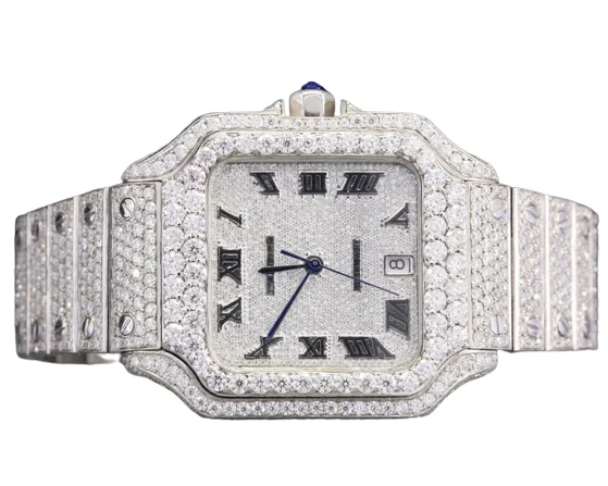 Tester Pass Big Face Mechanical Iced Out VVS Iced Out Watch Buss Down Full Diamonds Watch Moissanite Wrist Bust Down Watches 222033