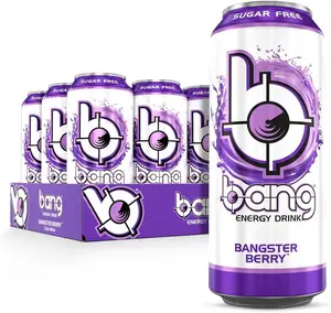 Original Bang Sugar-Free Energy Drink Bulk Supply Bottle Packaging Primary Ingredients Dietary Fibre and Carbonate