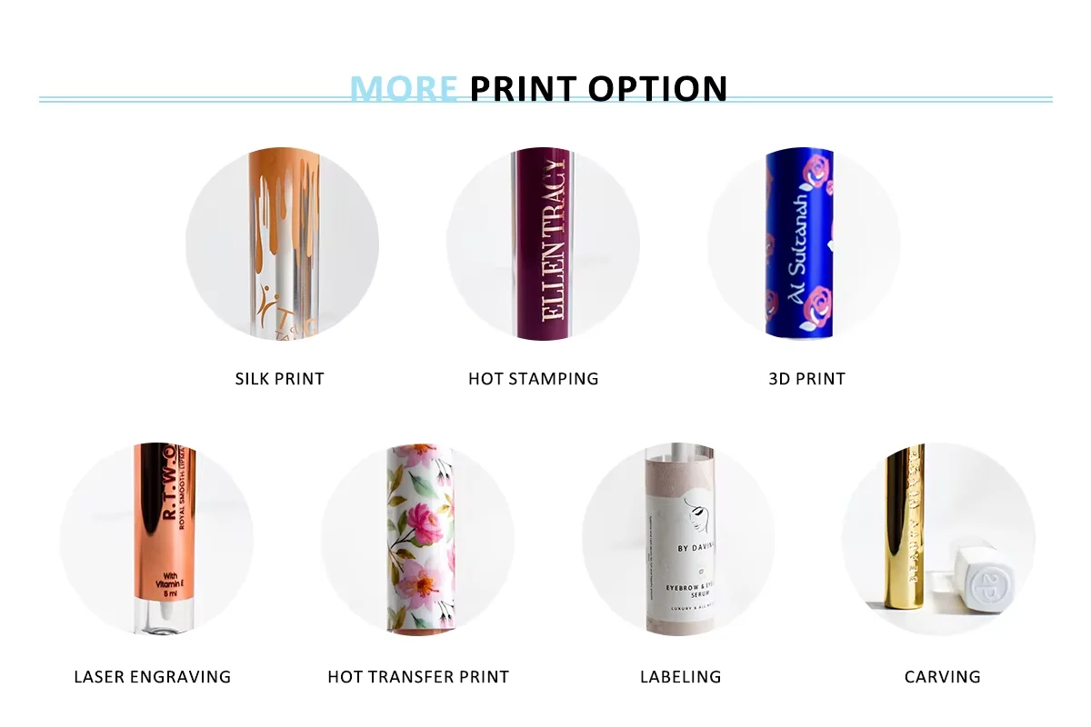 Customized Logo Aluminum Lipstick Tube Empty Lip Balm Container Cosmetic Packaging Round Lip Stick Case