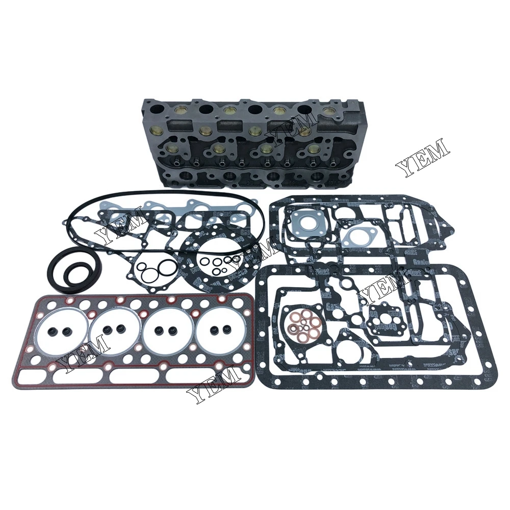 Engine Cylinder Head With Full Gasket Set Fit for Kubota V1902 Original Excavator Part