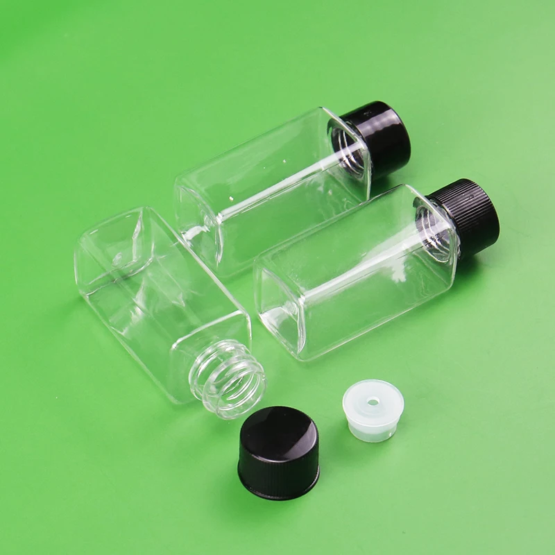 product pet 30ml bottle plastic transparent cosmetic bottle with black cap-26