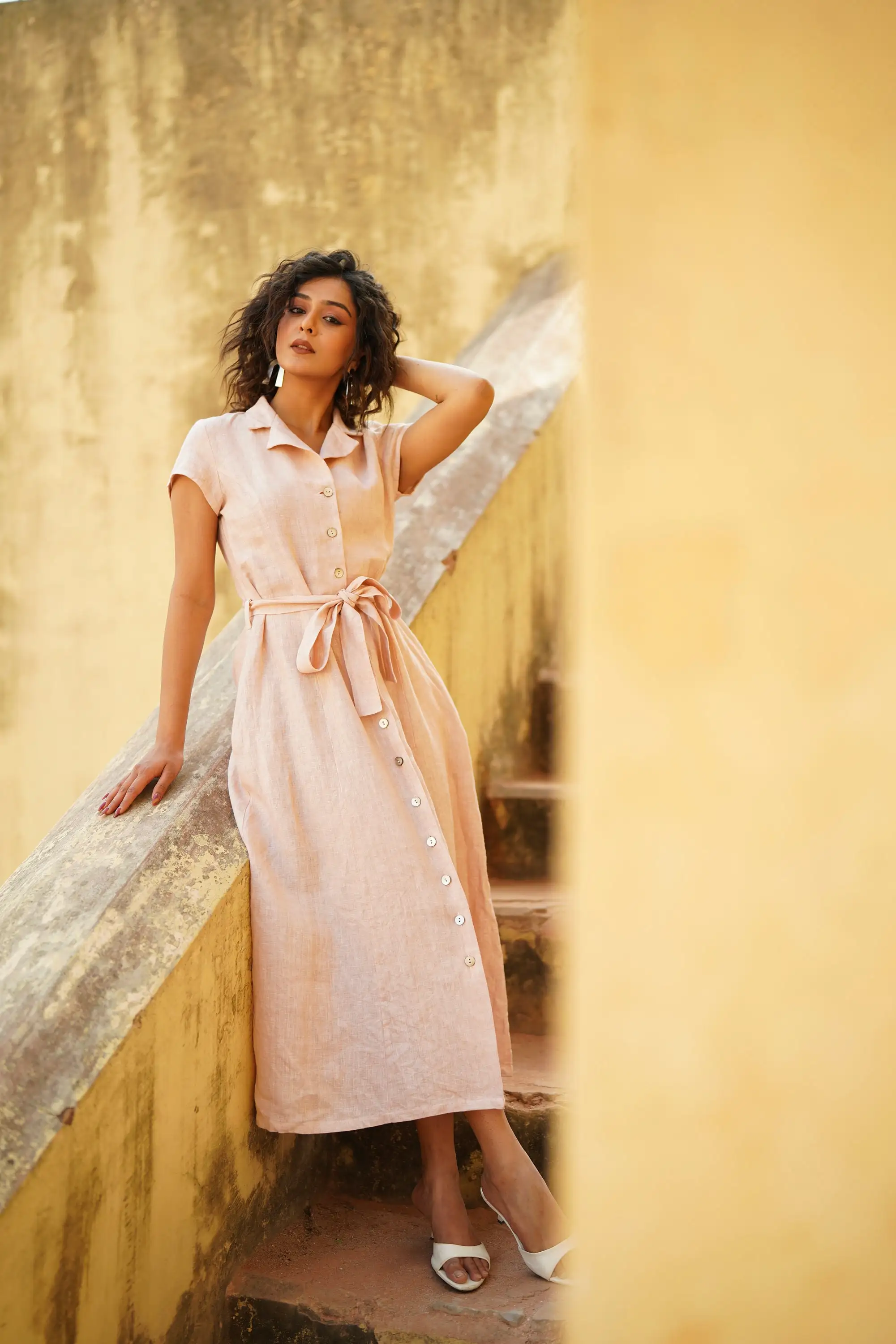 fitted lace wedding dress Zya Light Pink Satin Maxi Dress - US 6 main image 1