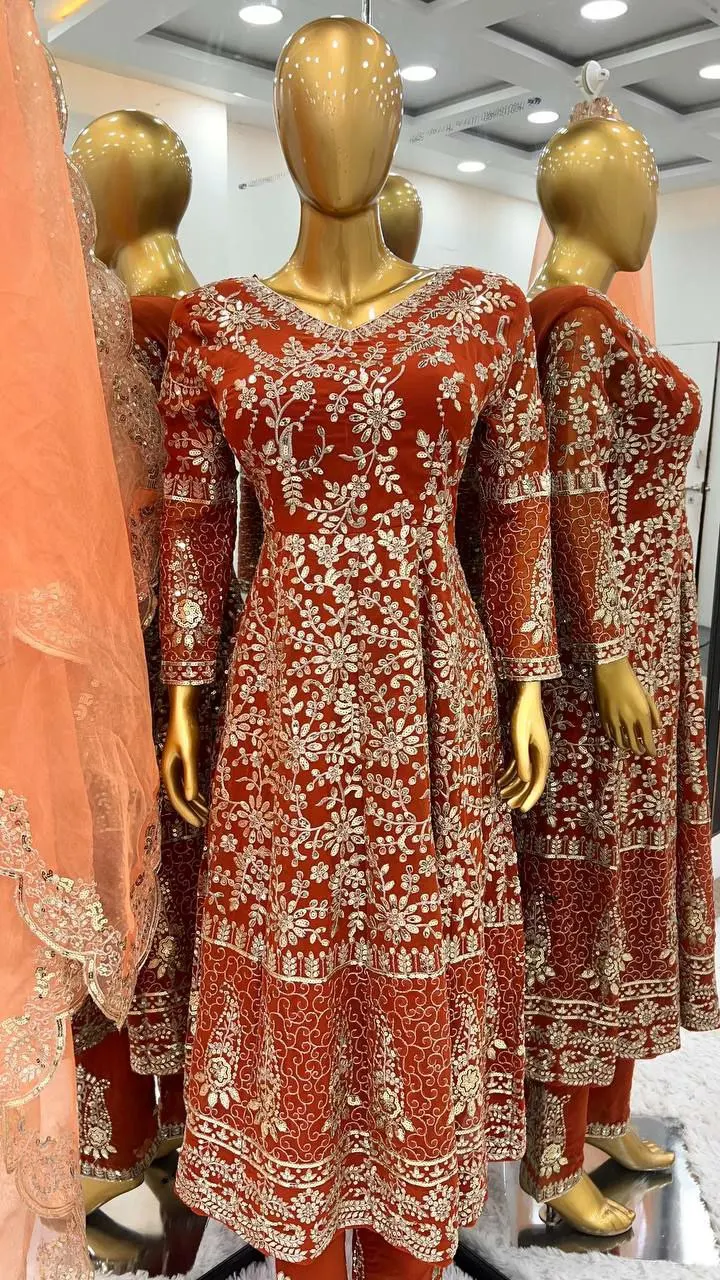 Premium Designer Fox Georgette Collection Readymade Cape Style Salwar Kameez Anarkali Salwar Kameez