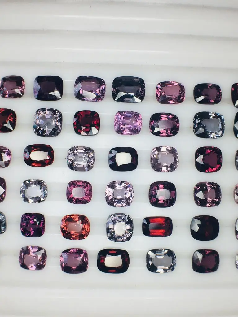 Natural Multi Burma Spinel of Very Fine Quality in square Shape  with Multiple Beautiful Colors . Perfect for Every Jewelry