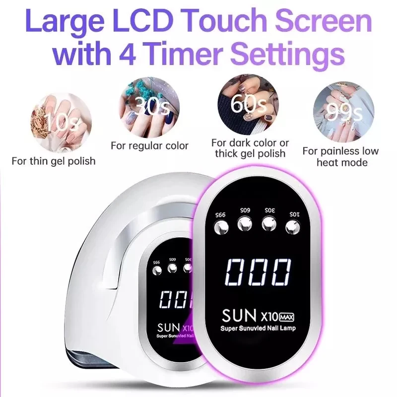 66LEDs Powerful UV LED Lamp for Nails 280W Nail Dryer for Curing With Motion Sensing Nail Salon Equipment