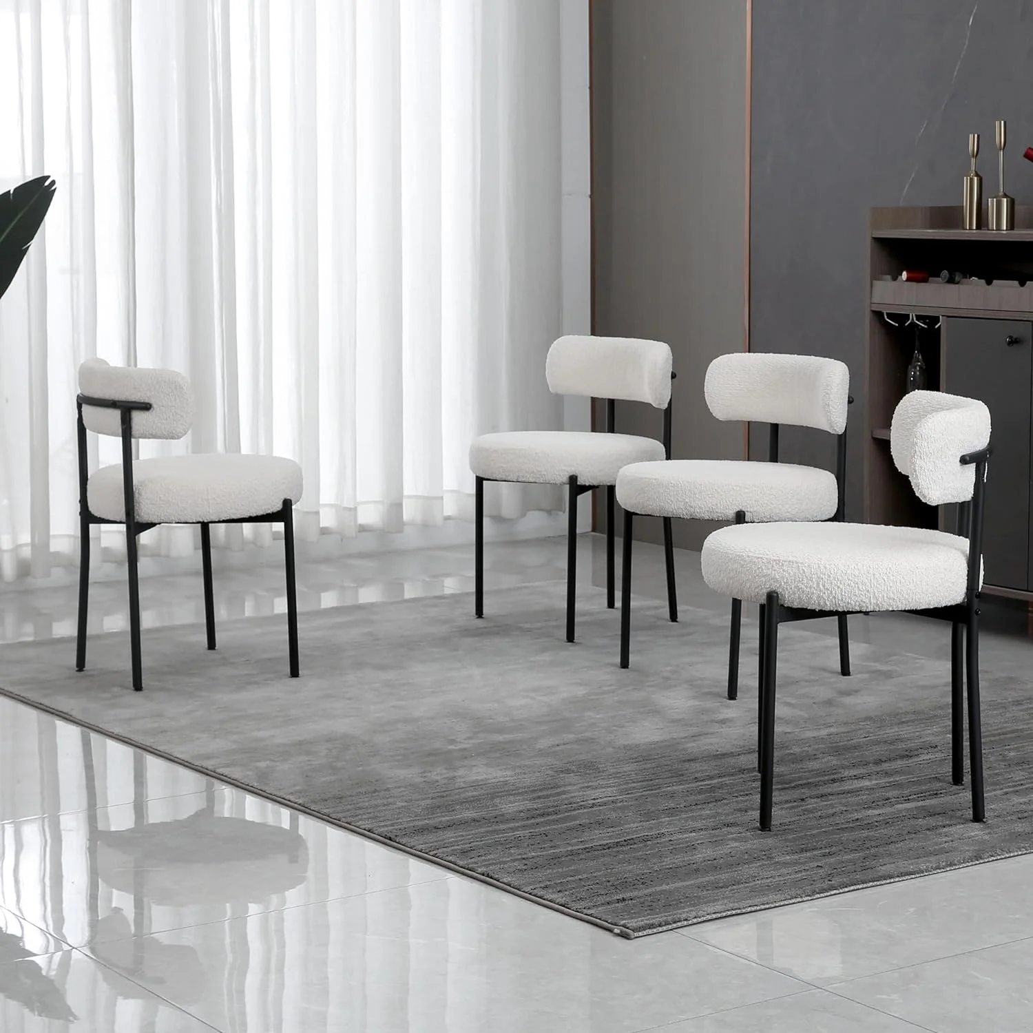 DUMOS Dining Chairs Set Of 4, Fabric Dining Room Chairs, Upholstered