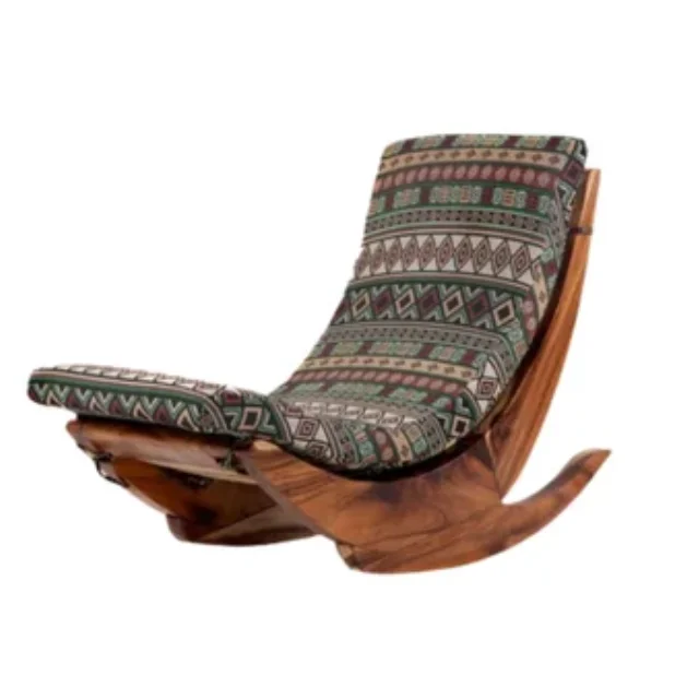 Solid Wooden Rocking Chair with Comfortable Cushion Direct Factory From Indonesia Wholesale Price Best Selling Product