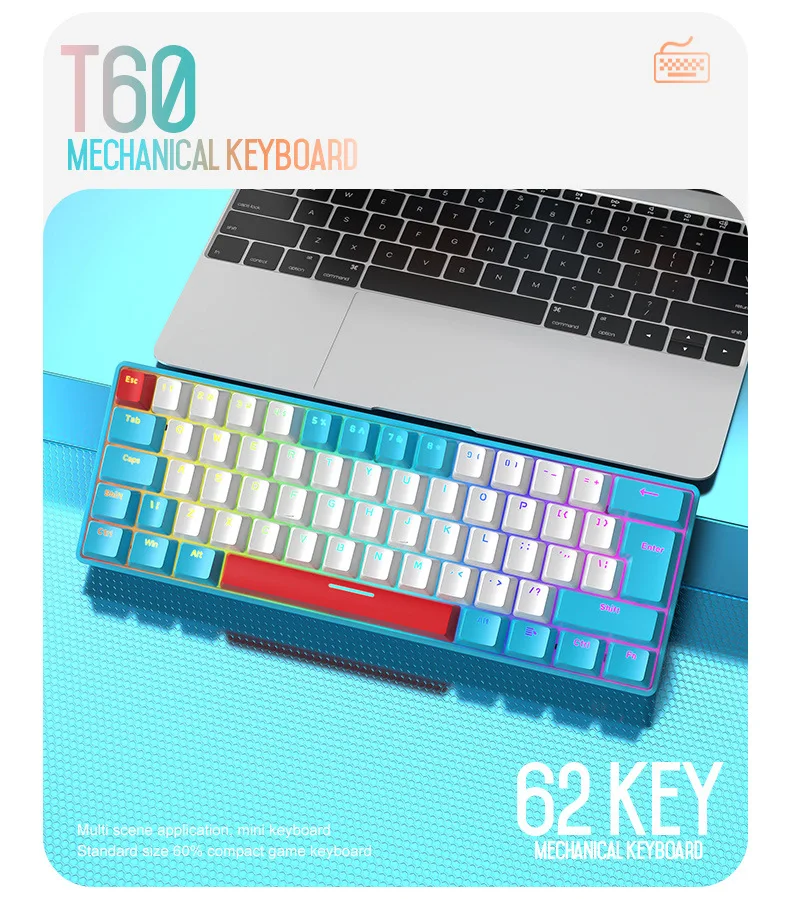 Ziyoulang T60 Mechanical Keyboard Color Blocking Customized Game ...