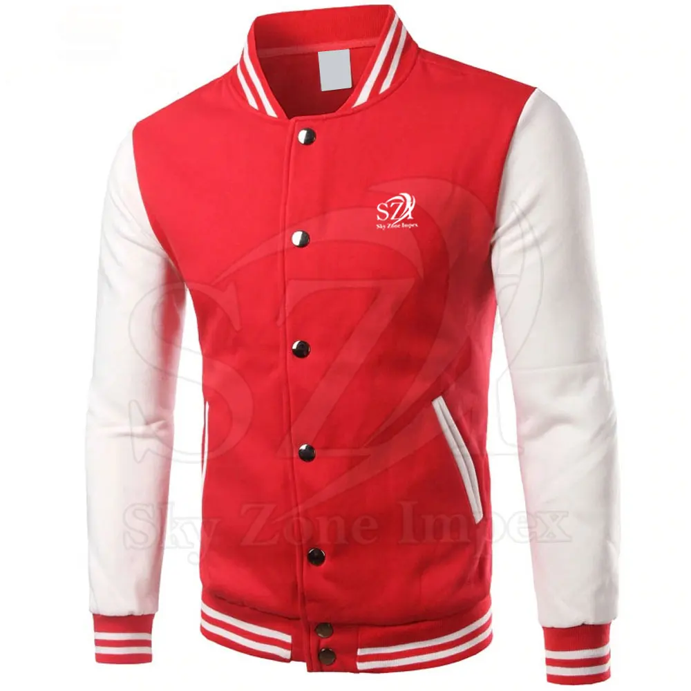 Red Color Simple Plain Letterman Jacket High Quality Letterman Jacket ...