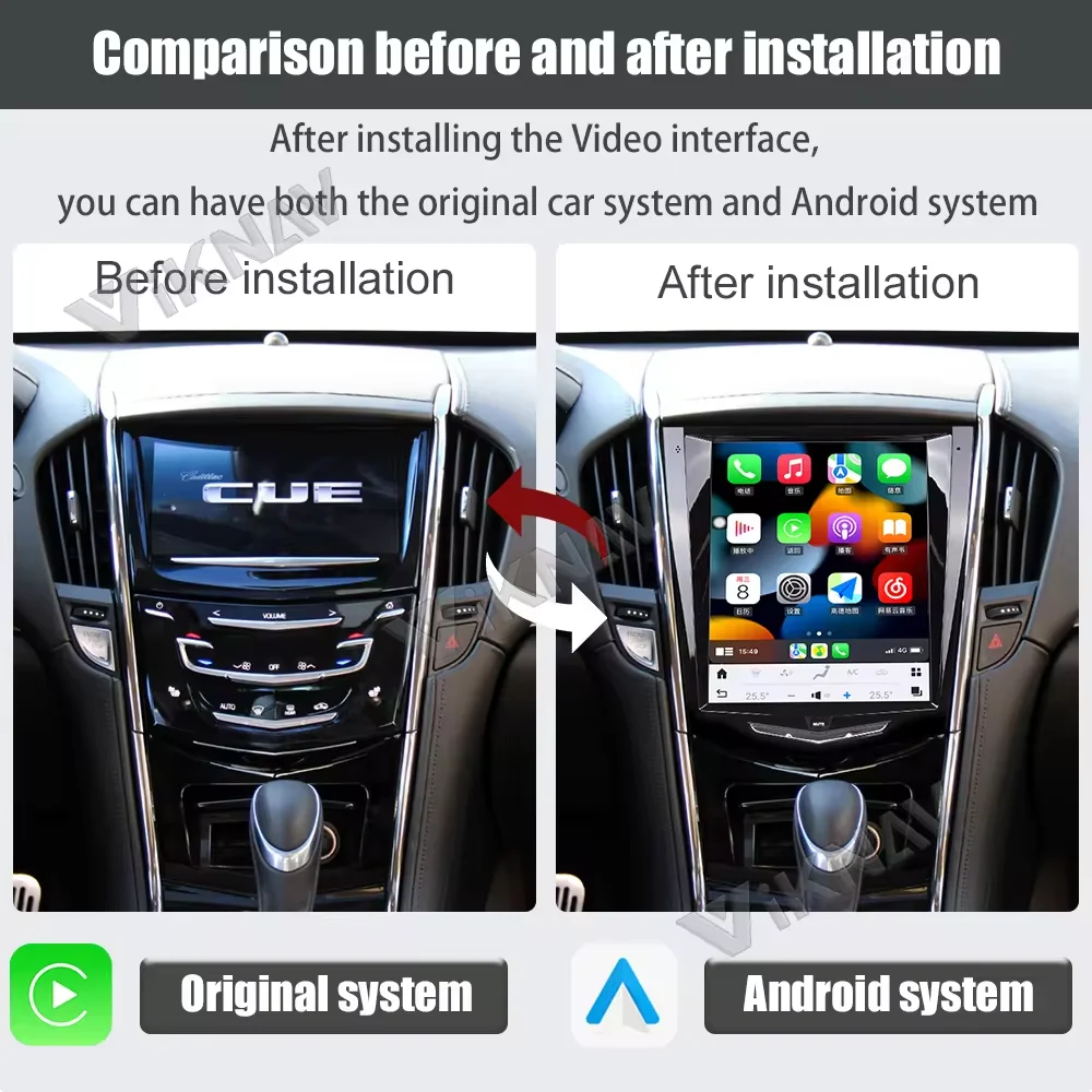 10.4 Inch Android 13 Car Radio For Cadillac ATS CTS SRX Escalade 2013-2018 Carplay Auto Stereo GPS Navigation Multimedia Player