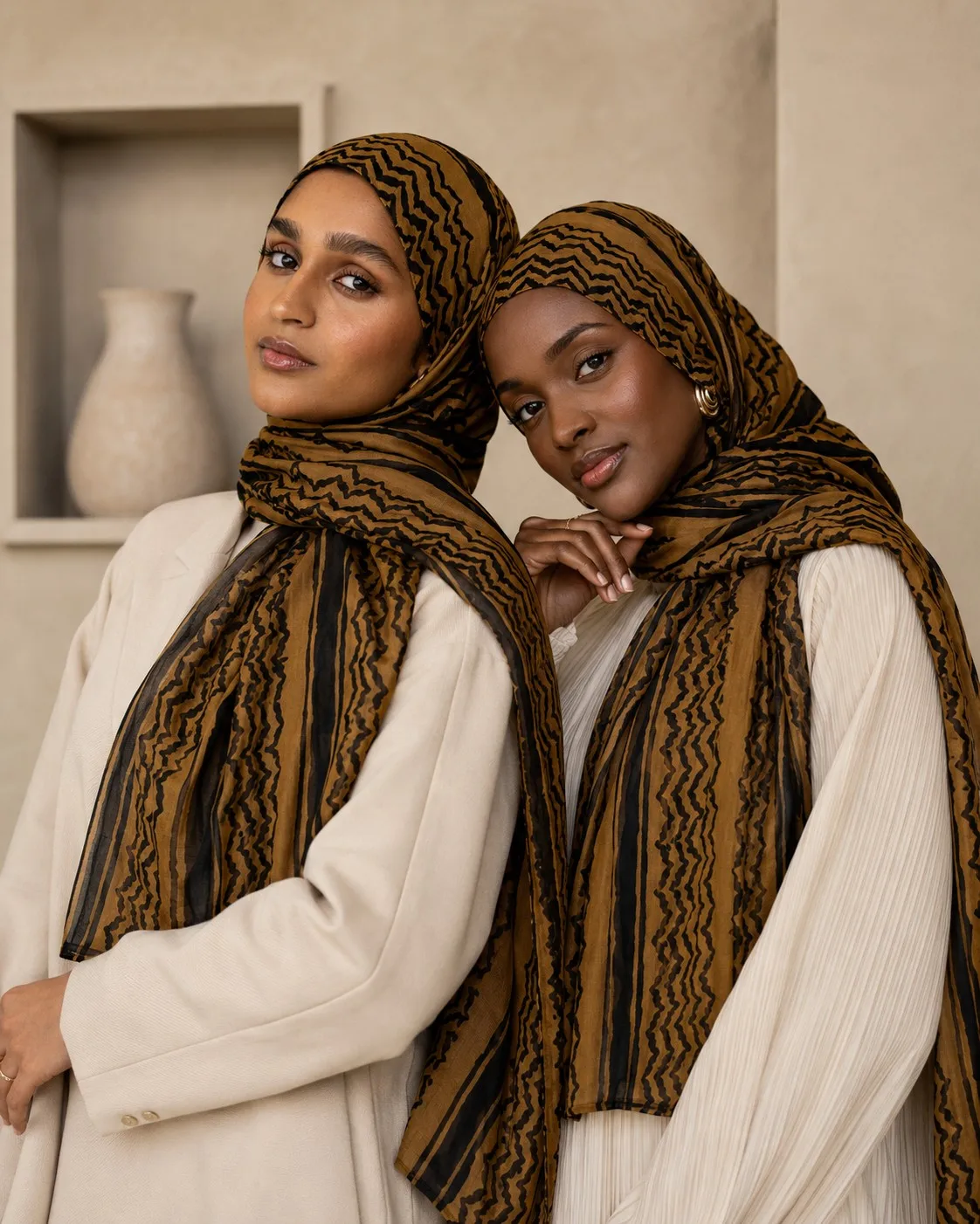 Custom Printed Modal Hijab Tribal Zigzag view 2