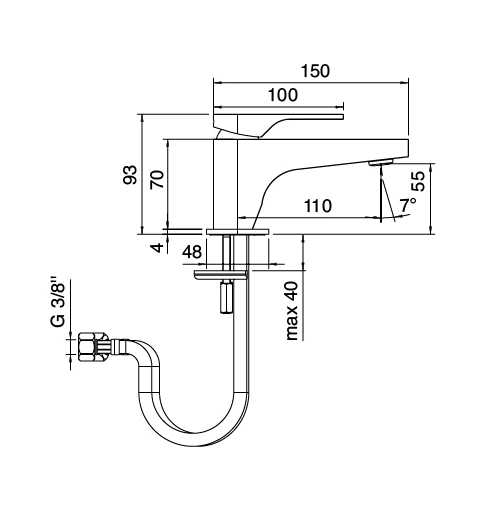 Washbasin Mixer Side View
