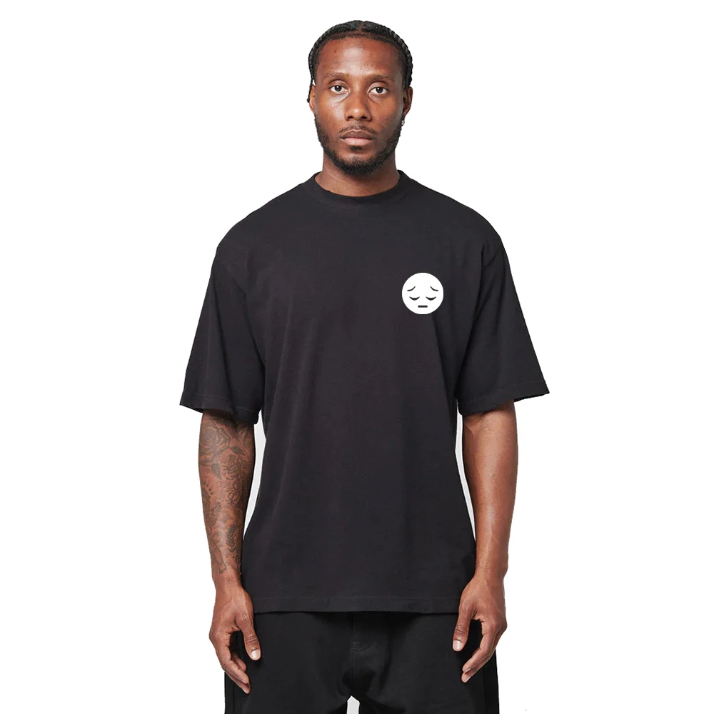 Best Quality Oversize Men's T Shirt Black Color O Neck Pullover
