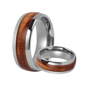 Factory Tungsten Ring Custom Mens Anillos Hombre Design Inlay Wood Colored Shells Tungsten Carbide OEM Bague Homme Rings for Men