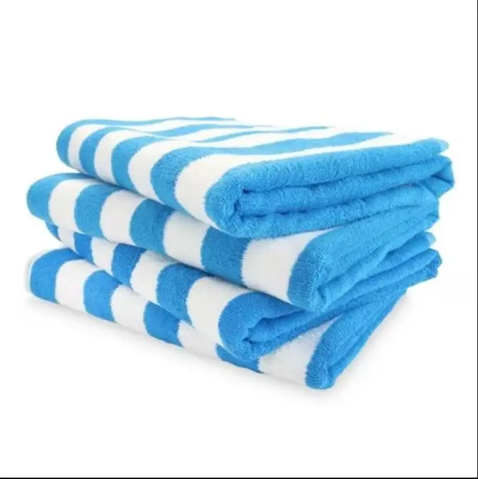 Affordable Luxury Rectangular Soft Striped Beach Towels For Bath And