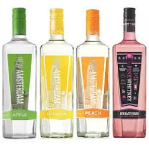 New Amsterdam Vodka 1 Liter Bottle Sweet Agave & Lime Flavored 40% ABV Gift Pack