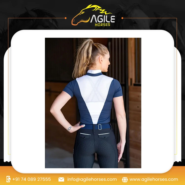 Trendy Riding Lesson Shirts Horse Riding Shirts - Quick Dry, Technical Fabric Polo Tshirts