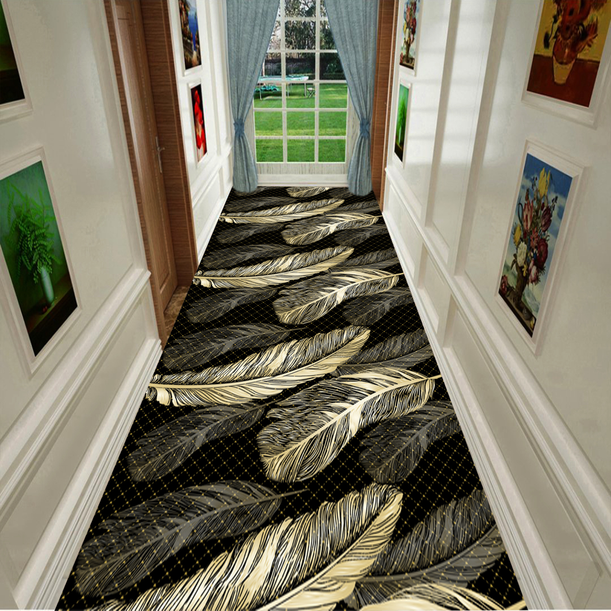 Custom Polyester Hotel Hall Lobby 3d Printed Nonslip Hallway Stair