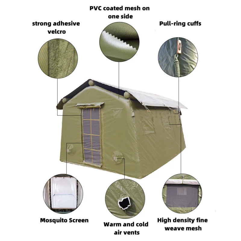 High Durability Quick Setup Inflatable Tent Large Capacity Rescue Shelter Emergency Hospital Medical Tactical Relief Tent