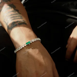 7.87 CTW Moissanite Sterling Silver Tennis Bracelet Best Selling Diamond Bracelet GRA Certified Moissanite Bracelet For Unisex