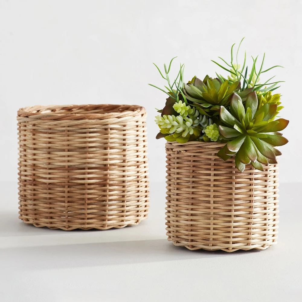 Wholesale Handwoven Rattan Planter Flower Pot Eyecatching Design Best