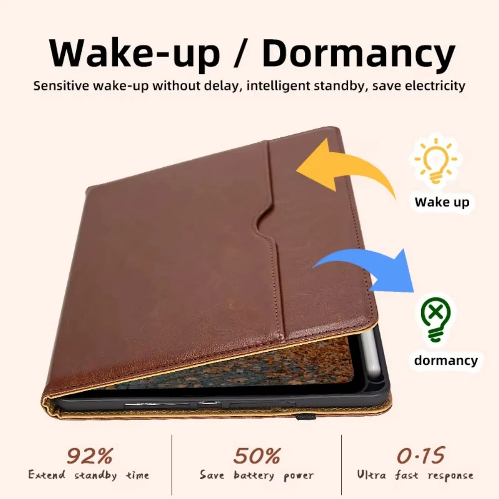 product latest leather case  for ipad 109 inch tablet case shockproof case business pencil holder laudtec-5
