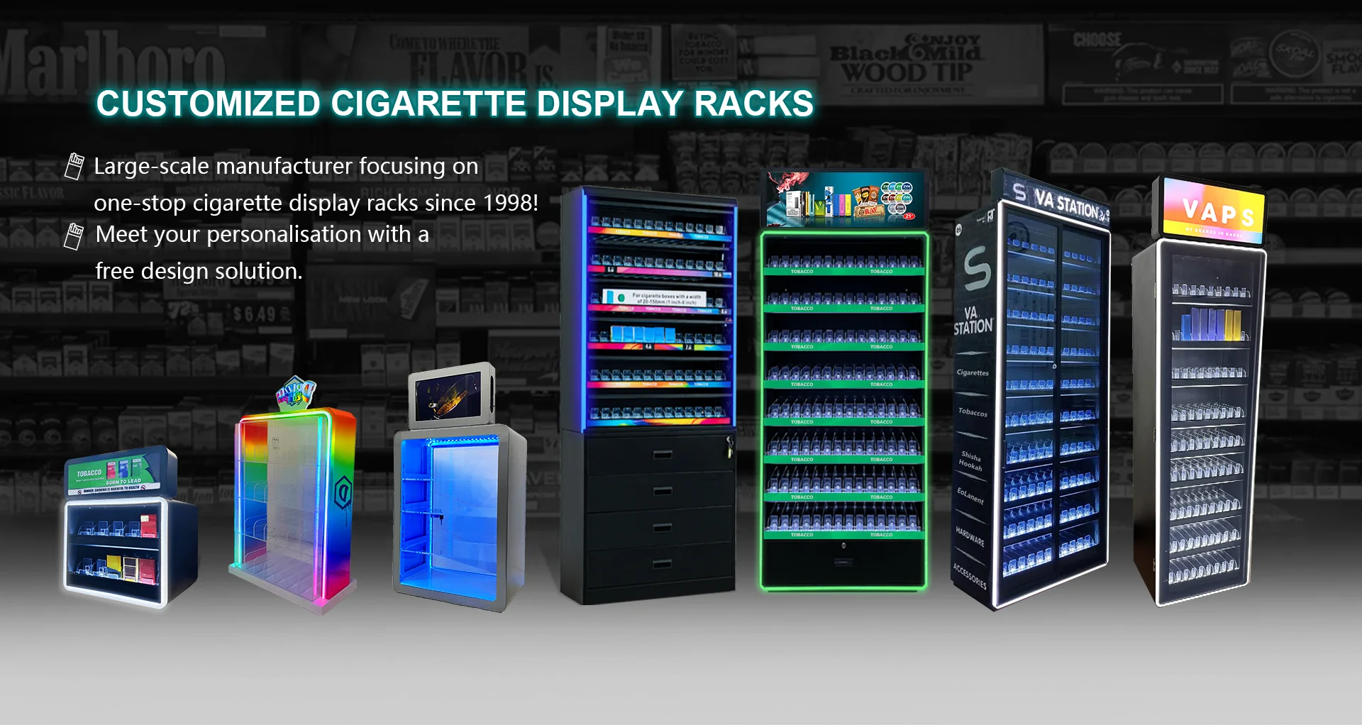 European Cigarette Gantry Smoke Shop Cigarette Tobacco Display Cases ...