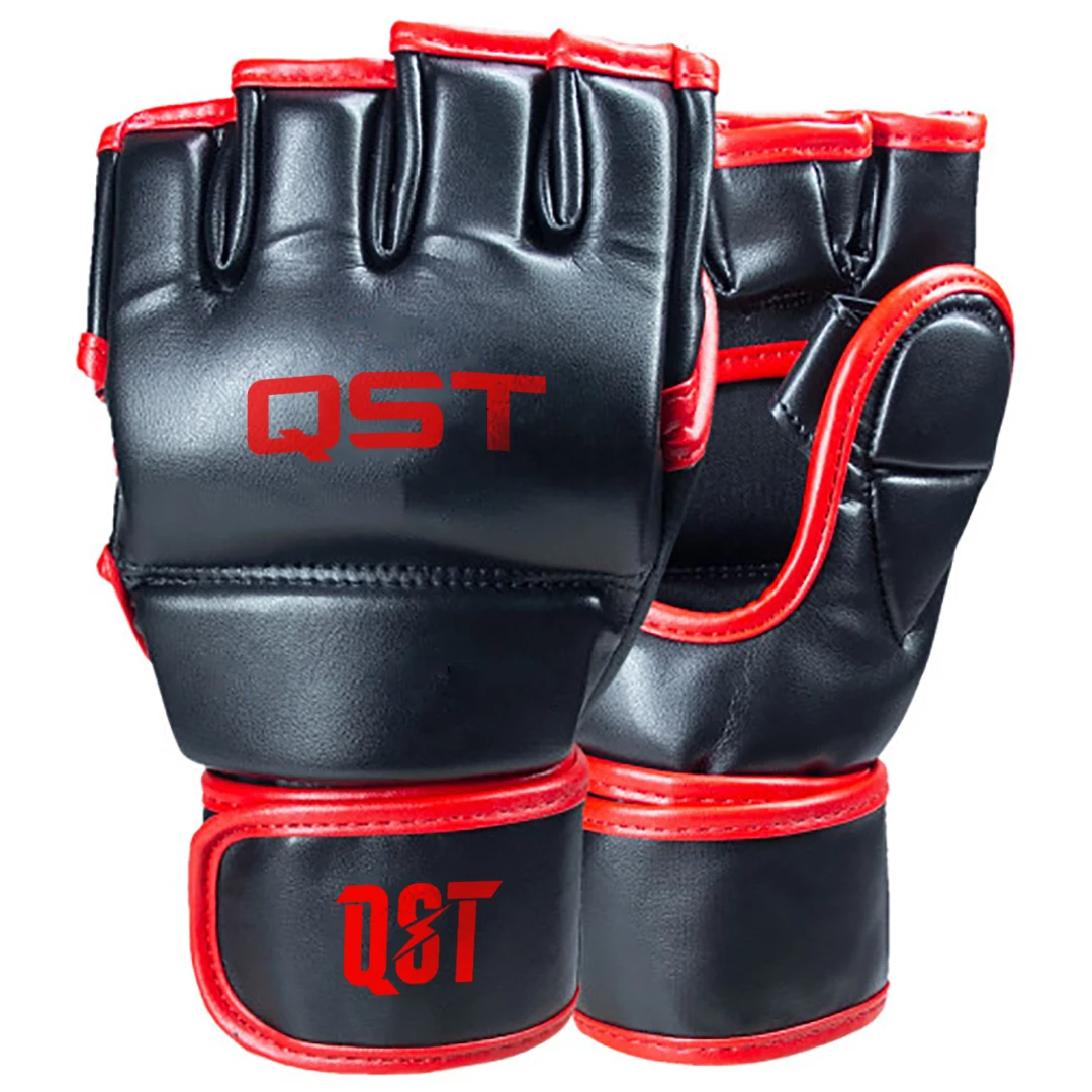 New Arrival Half-Finger Custom Grappling MMA Gloves Leather Sand Bag Punching Gloves UFC Fighting Muay Thai Training Gloves