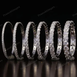 Direct Factory's New 14K White Gold Custom Lab Grown Diamond IGI Certified Eternity Wedding Band for Women/Unisex Classic Style