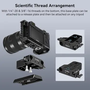 SmallRig Camera Base Plate with 15mm LWS Rod Rail Clamp, Baseplate for Sony A6500 A6600 A6300, for Canon R5 R6, for Sony A7SIII detail image