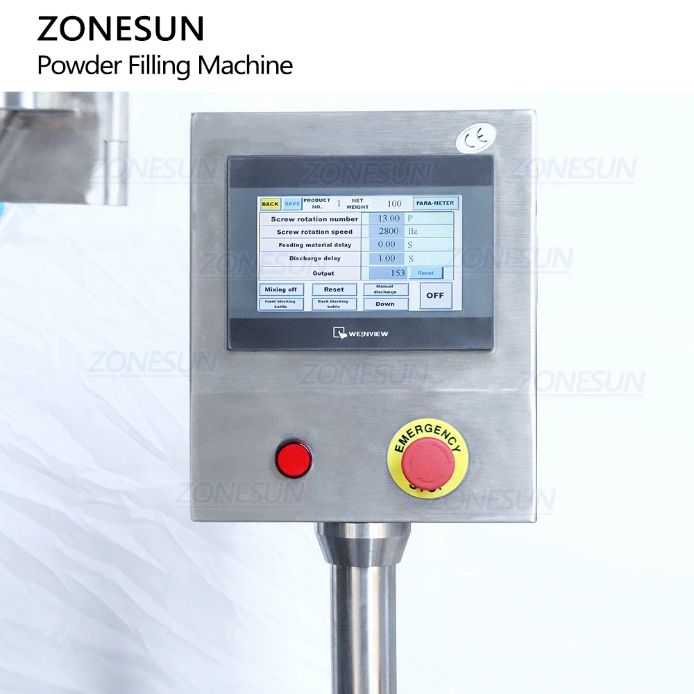 ZONESUN ZS-FM5A Automatic Auger Dry Milk Protein Powder Filler Talc Powder Bottle Filling Machine With Screw Conveyor Feeder