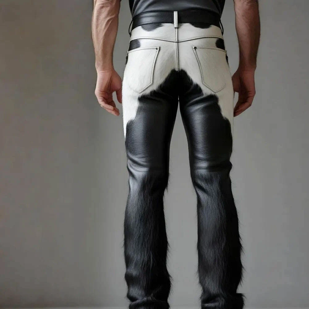 Wholesale Men's Pants Cowhide Leather Outdoor Wear Breathable Lightweight Stylish Training Outfit Made Winter Sportswear