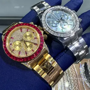 Wholesale Square Quartz Luxury Fashion Business Antique Watches | VVS Iced Sapphire Crystal Stainless Steel Skeleton