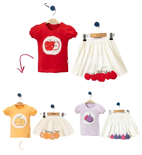 Горячая распродажа! Юбка Apple для девочек 2 шт. комплект детской одежды из спандекса и бамбукового волокна детская одежда от бренда