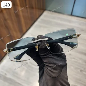 High Quality Moissanite Bling Glass Anti-Reflective Test Pass Custom Rectangle Cut High Selling Sunglass Men Wholesale Price