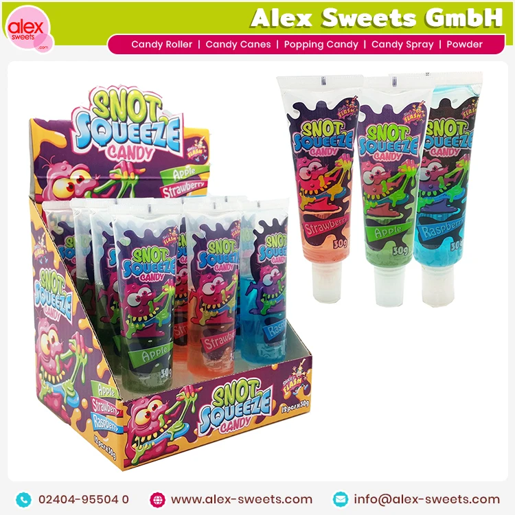 Wholesale Custom Private Label Snot Squeeze Candy Candy Gel In Tube