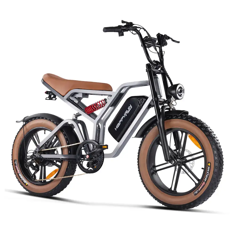 Happyrun G60 Tank 1500W Electric Bike with Integrated 250W Motor Fat Tire All Terrain 60KM Range Electric Cycle Motorcycle