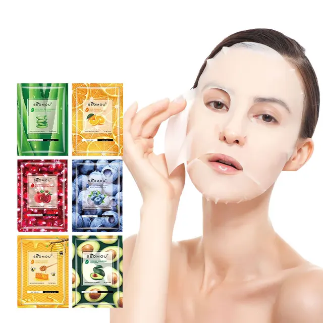 High Quality Korean Green Tea Skin Care Mask Fruit Honey Face Sheet Masks Beauty Moisturizing Masque Peel Off Sheet Mask