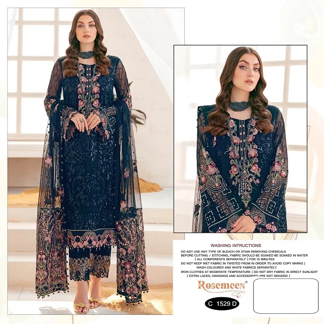 Georgette Semi Stitched Embroidery Work Pakistani Bollywood Suit for Online Sale