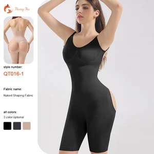Custom Logo Women's Tummy Control Shapewear Bodysuit Firm-level Seamless Sculpting Thong Body Shaper Crocheted Breathable